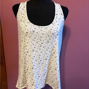 Converse Women's White Tank Top with Black Star Print